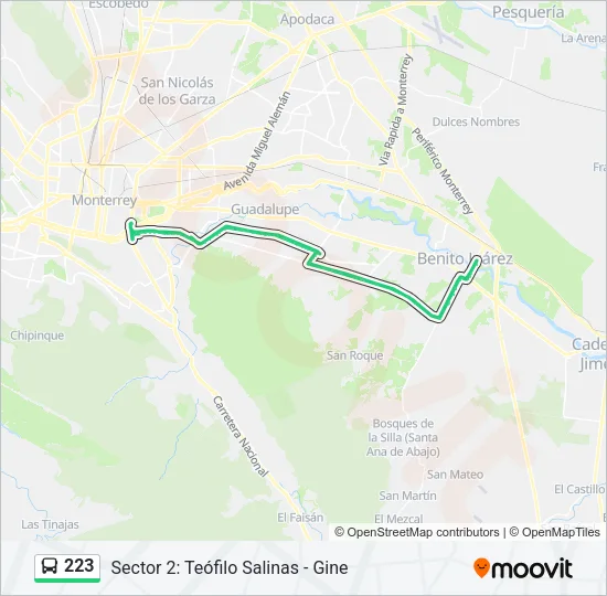 223 Bus Line Map