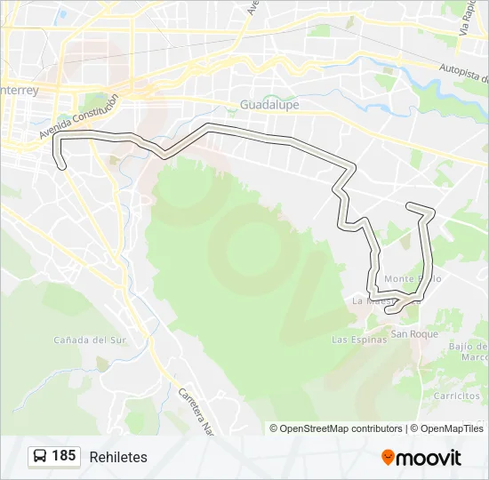 185 Bus Line Map