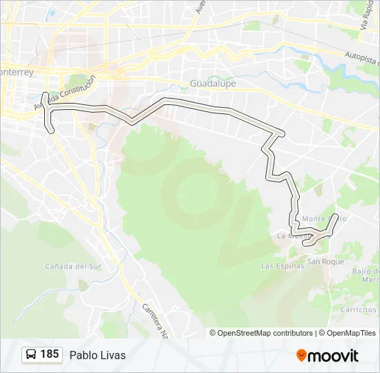 185 Bus Line Map