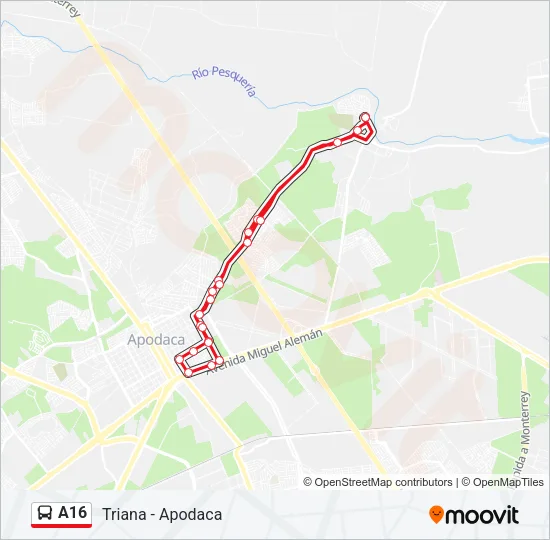 A16 Bus Line Map