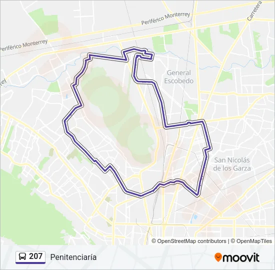 207 Bus Line Map