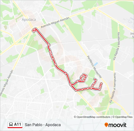 A11 Bus Line Map