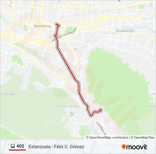 405 Bus Line Map