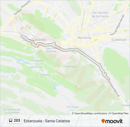 203 Bus Line Map