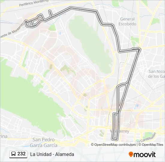 232 Bus Line Map