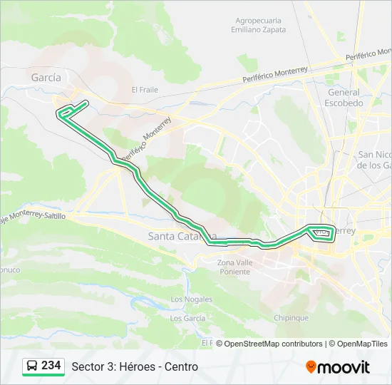 234 Bus Line Map