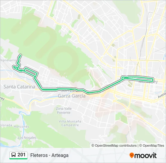 201 Bus Line Map