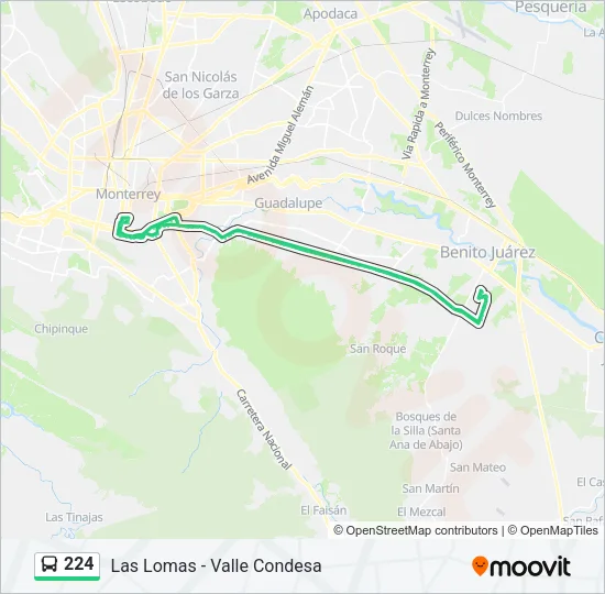 224 Bus Line Map