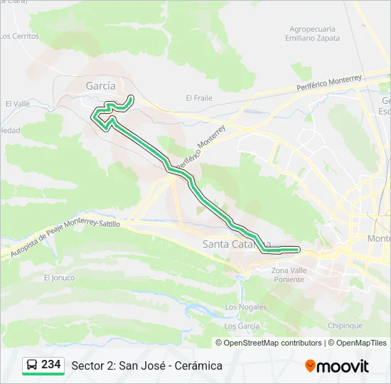 234 Bus Line Map