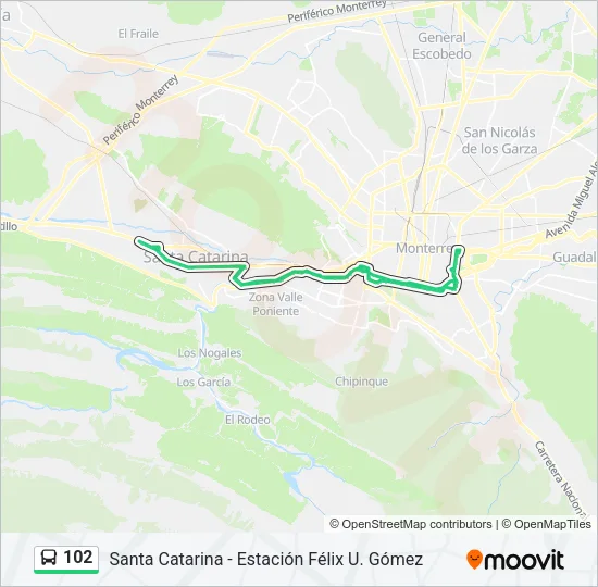 102 Bus Line Map