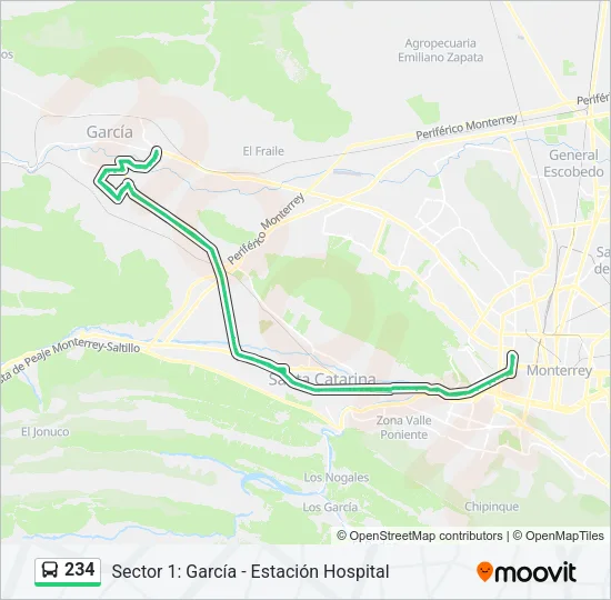 234 Bus Line Map