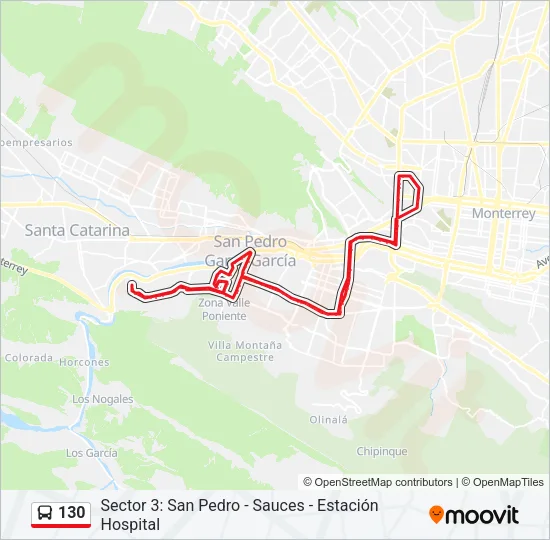 130 Bus Line Map