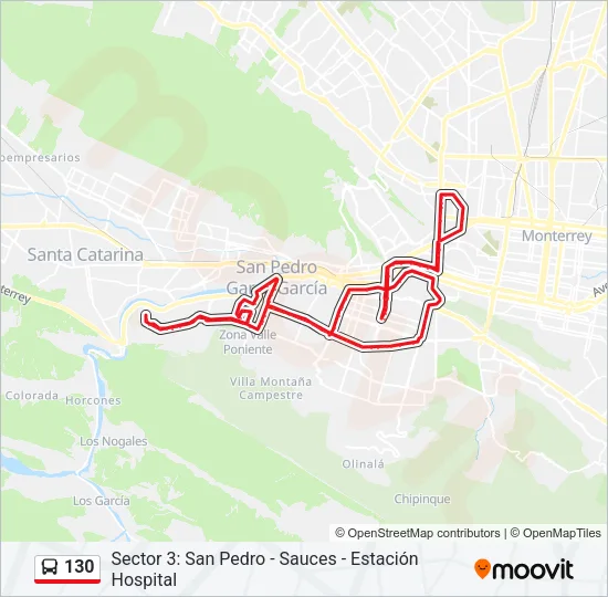 130 Bus Line Map