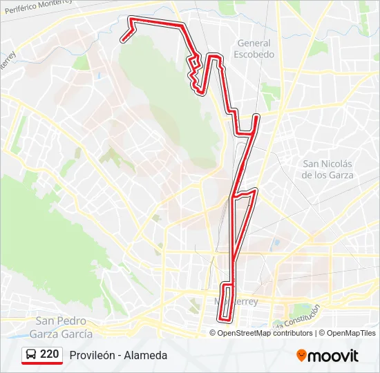 220 Bus Line Map