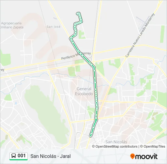 001 Bus Line Map