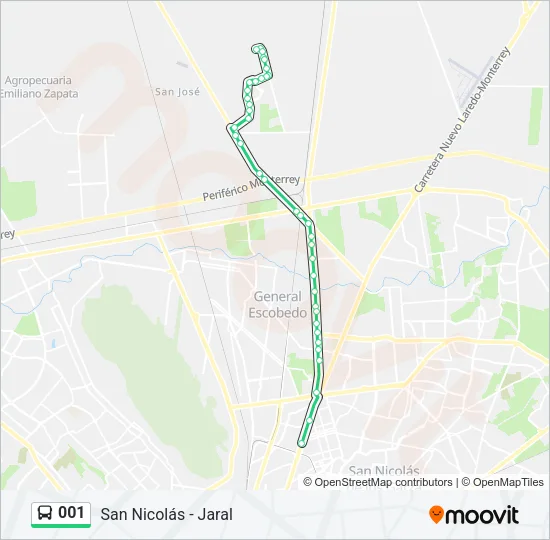001 Bus Line Map
