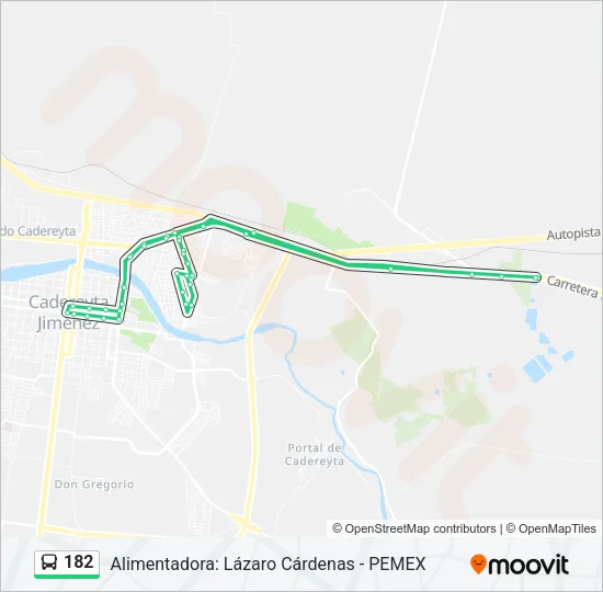 182 Bus Line Map