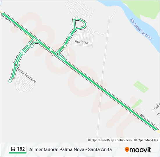 182 Bus Line Map