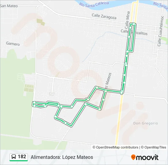 182 Bus Line Map