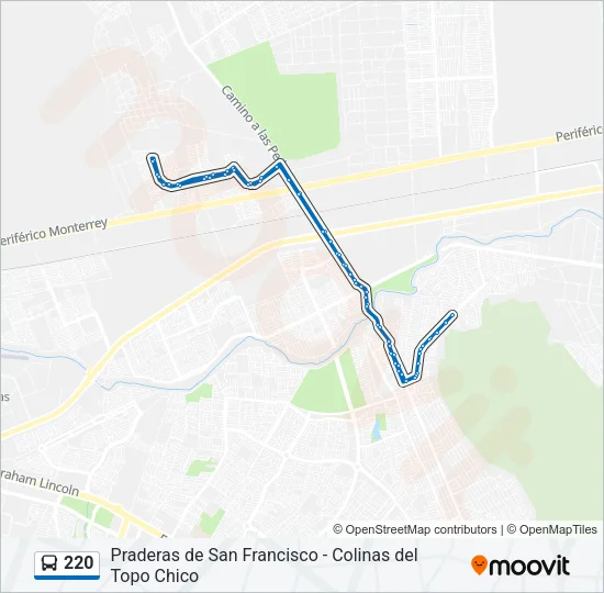 220 Bus Line Map