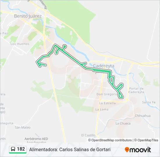 182 Bus Line Map
