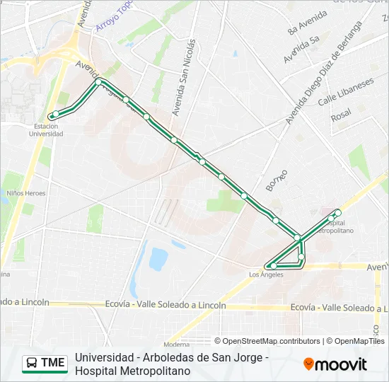 TME Bus Line Map