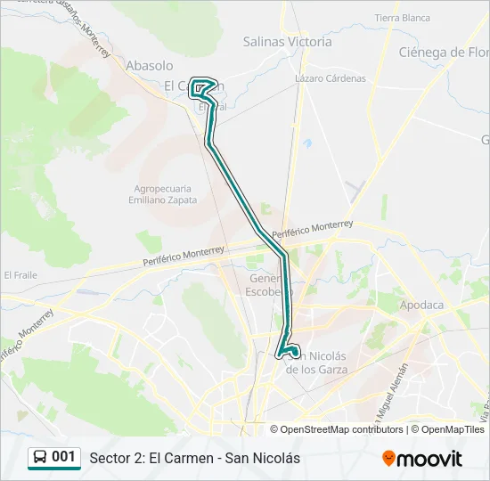 001 Bus Line Map