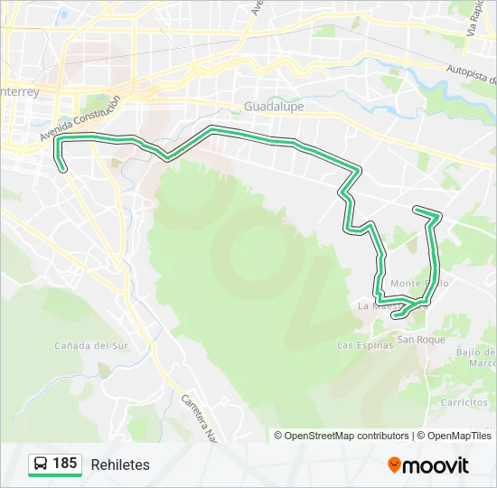 185 Bus Line Map