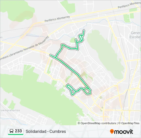 233 Bus Line Map