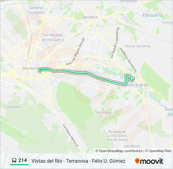 214 Bus Line Map