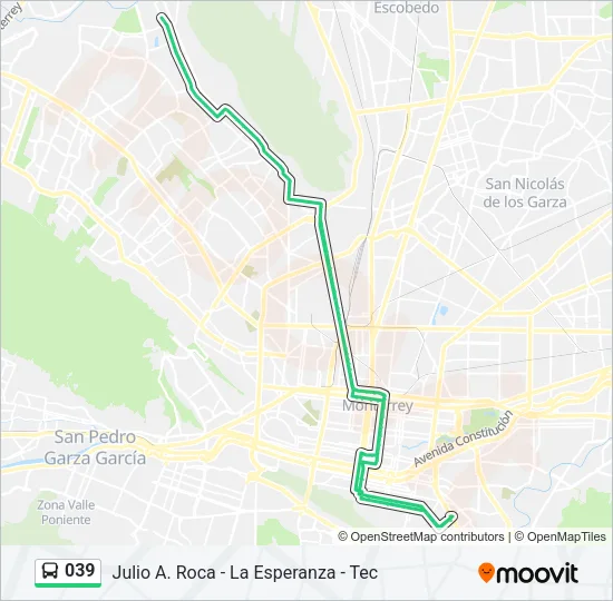 039 Bus Line Map