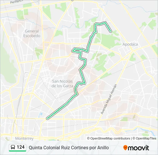 124 Bus Line Map