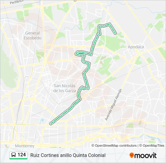 124 Bus Line Map