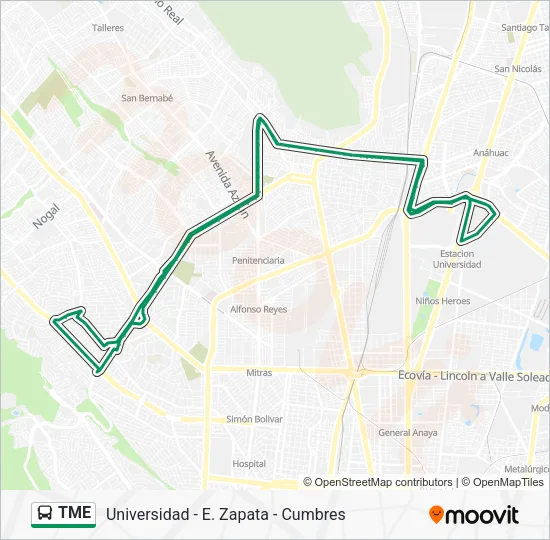 TME Bus Line Map