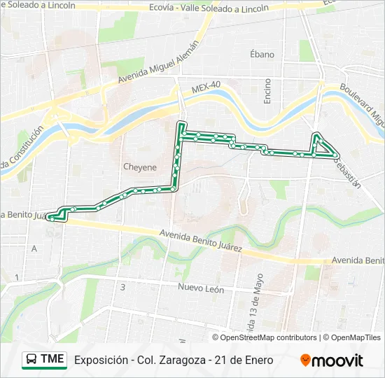 TME Bus Line Map
