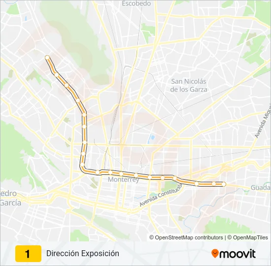 Mapa de L1 de Metrorrey