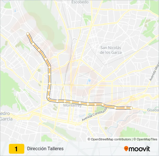 L1 Metrorrey Line Map