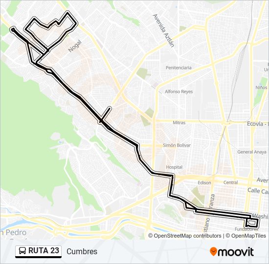 Ruta 23: horarios, paradas y mapas - Cumbres (Actualizado)