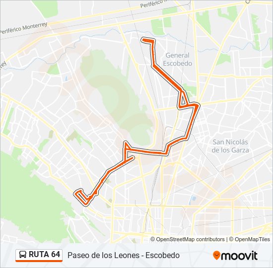 Ruta 64: horarios, paradas y mapas - Paseo de Los Leones - Escobedo  (Actualizado)