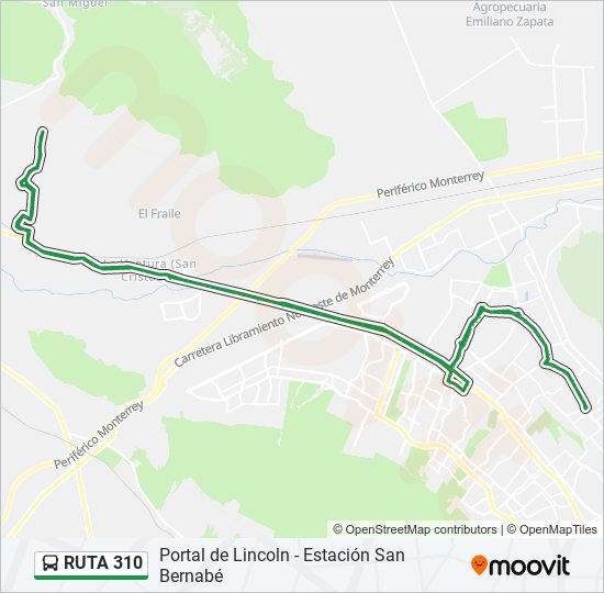 Ruta 310 Route Schedules Stops Maps Portal De Lincoln Estaci n