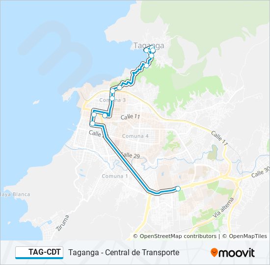 Mapa de TAG-CDT de autobús