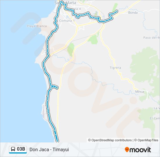 Mapa de 03B de autobús