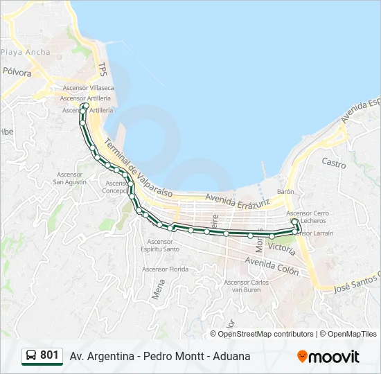 801 Bus Line Map