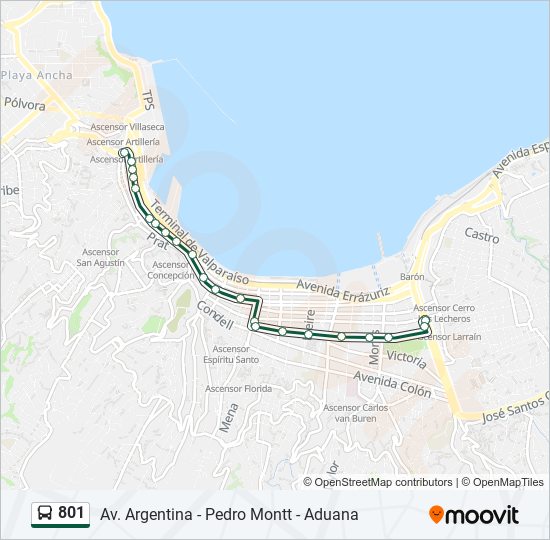 801 bus Line Map