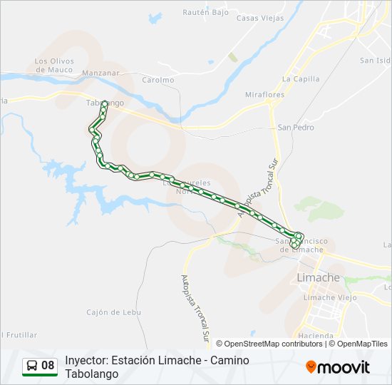 Mapa de 08 de autobús