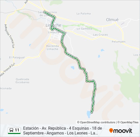 11 bus Line Map