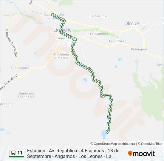 11 bus Line Map