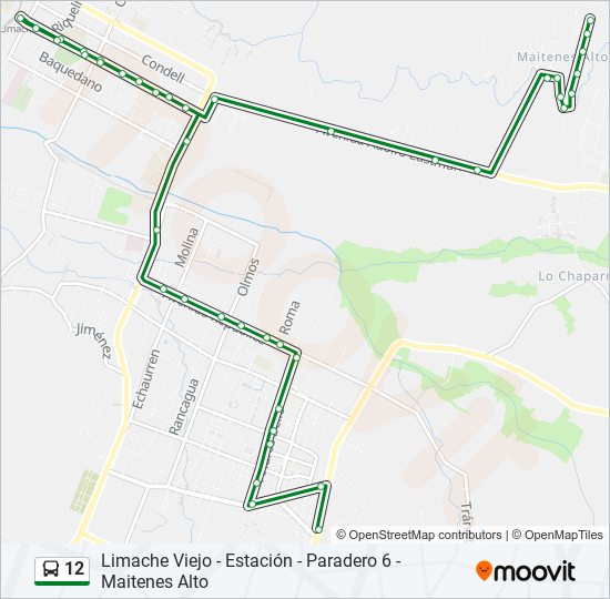 Mapa de 12 de autobús