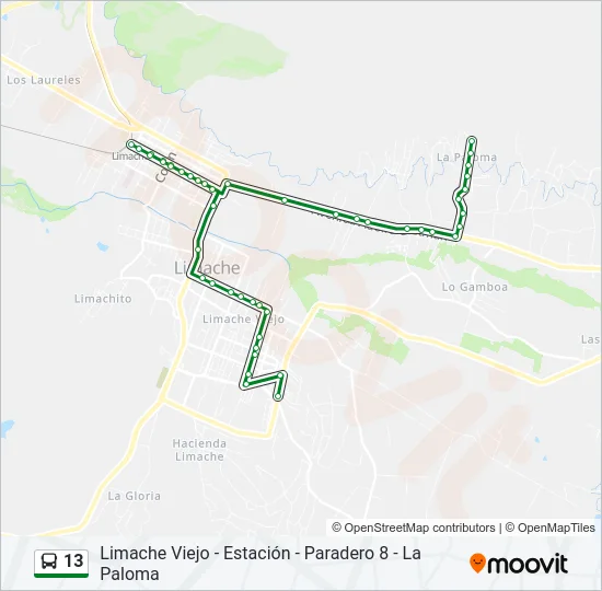 13 Bus Line Map