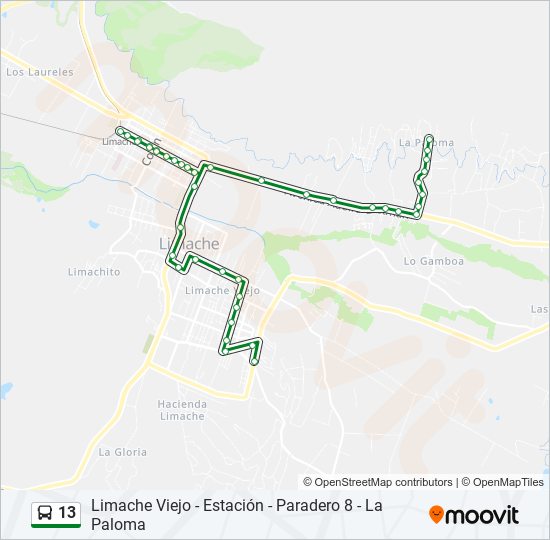 Mapa de 13 de autobús